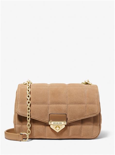 michael kors soho large quilted suede shoulder bag